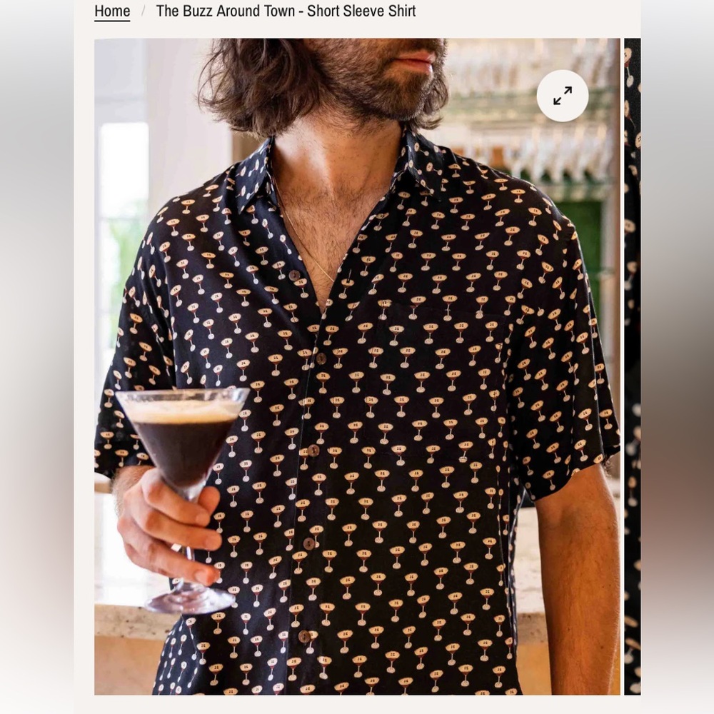 Kenny Flowers ‘The Buzz Around Town’ espresso martini shirt. NWT 2xL